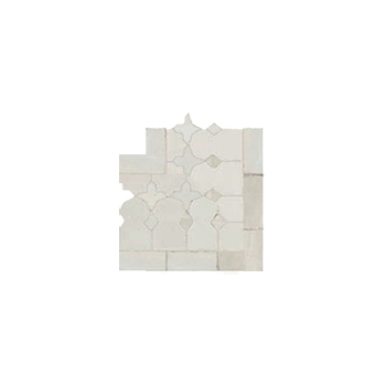 Mosaic House Moroccan tile Zanar S Inner Corner 1 White,    solid zellige, mosaic, zellij, border, glaze, traditional, classic 